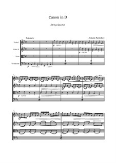 Quartet instrument version: para quartetos de cordas by Johann Pachelbel