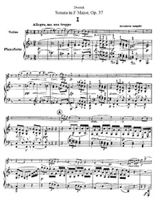 Sonata for Violin and Piano in F Major , B.106 Op.57: Score by Antonín Dvořák