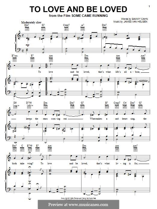To Love and Be Loved (Frank Sinatra): Para vocais e piano (ou Guitarra) by Jimmy Van Heusen
