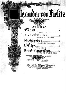 Thoughts of Long Ago: Partitura Piano-vocal by Alexander von Fielitz