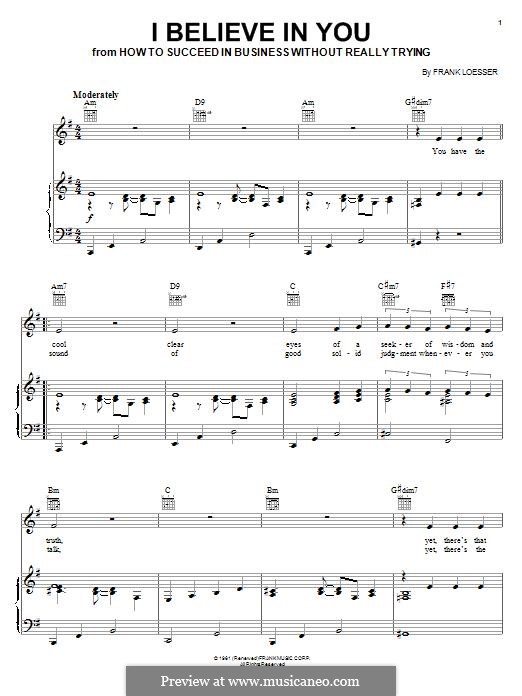 I Believe in You: Para vocais e piano (ou Guitarra) by Frank Loesser
