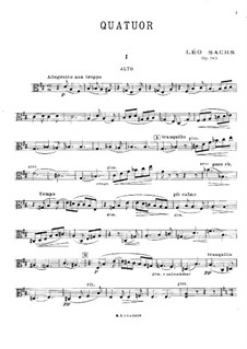 String Quartet in D Major, Op.143: parte viola by Léo Sachs