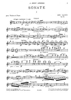 Sonata for Violin and Piano, Op.33: Parte de solo by Léo Sachs