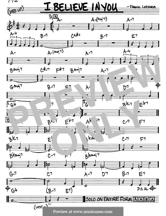 I Believe in You: melodia by Frank Loesser