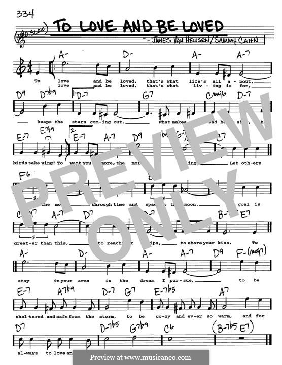 To Love and Be Loved (Frank Sinatra): melodia by Jimmy Van Heusen