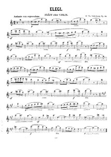 Elegy for Flute, Violin (or Two Violins) and Piano, Op.21: Flute or violin part by Wilhelm Theodor Søderberg