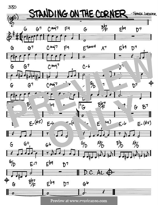 Standing on the Corner (The Four Lads): melodia by Frank Loesser