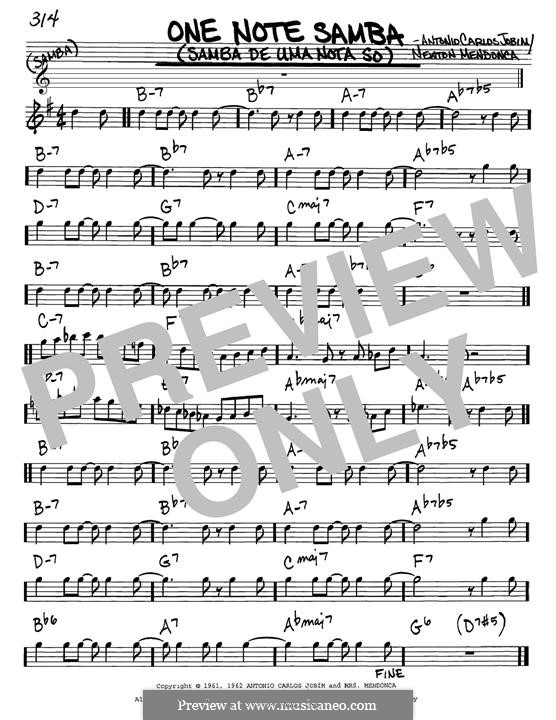 One Note Samba (Samba De Uma Nota): melodia by Antonio Carlos Jobim