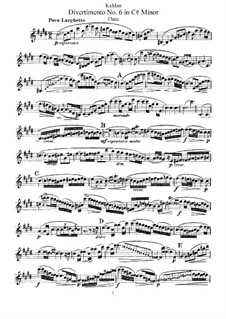 Six Divertissements for Flute and Piano ad libitum, Op.68: Divertissement No.6 – solo part by Friedrich Kuhlau