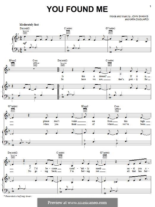 You Found Me (Kelly Clarkson): Para vocais e piano (ou Guitarra) by John M Shanks, Kara DioGuardi