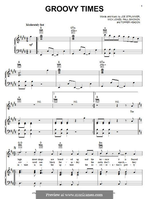 Groovy Times (The Clash): Para vocais e piano (ou Guitarra) by Joe Strummer, Mick Jones