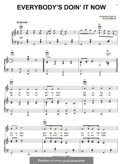 Everybody's Doing It (Now): Para vocais e piano (ou Guitarra) by Irving Berlin