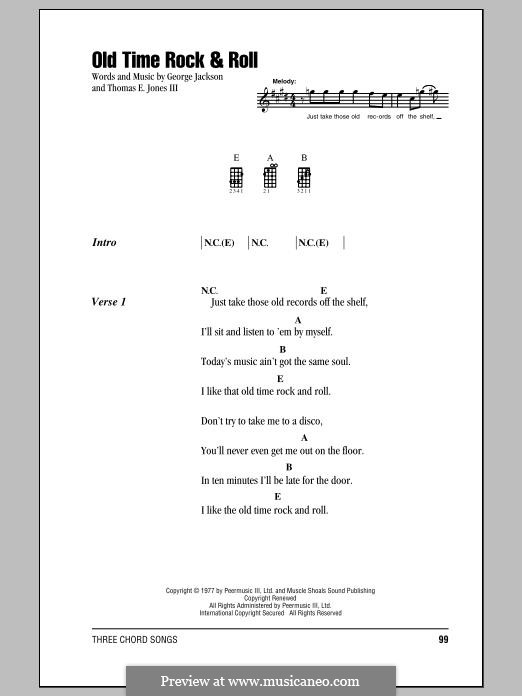 Old Time Rock and Roll: para ukulele by George E. Jackson, Thomas Jones III