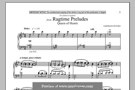 Queen of Hearts (from Ragtime Preludes): Queen of Hearts (from Ragtime Preludes) by Emerson Peters