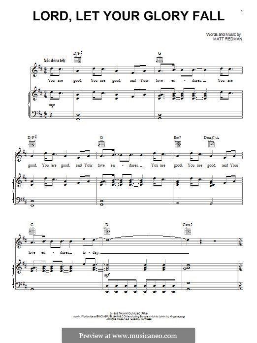 Lord, Let Your Glory Fall: Para vocais e piano (ou Guitarra) by Matt Redman