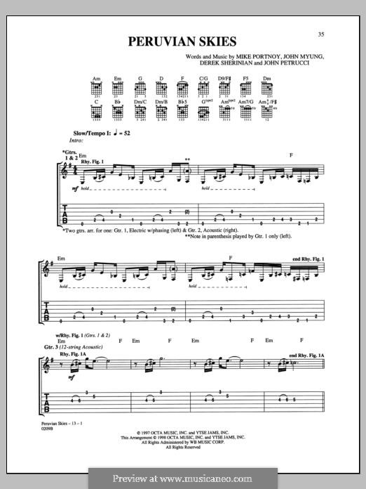 Peruvian Skies (Dream Theater): Peruvian Skies (Dream Theater) by John Petrucci
