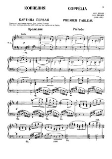 Coppélia, ou La fille aux yeux d’émail: partitura para piano by Léo Delibes