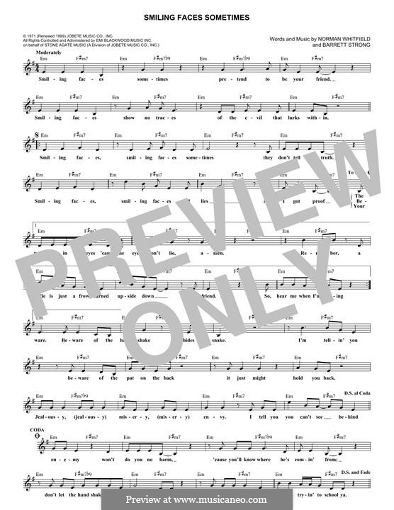 Smiling Faces Sometimes (The Undisputed Truth): para teclado by Barrett Strong, Norman J. Whitfield