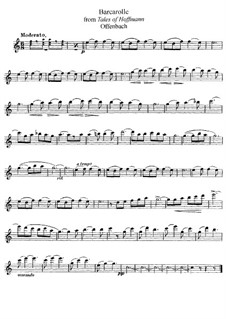 Barcarole: Version for flute and piano – solo part by Jacques Offenbach