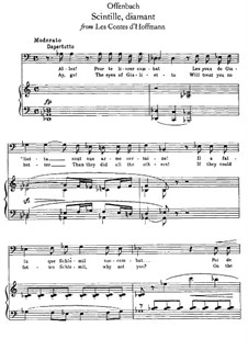 Scintille, diamant. Aria of Dapertutto: Para vocais e piano by Jacques Offenbach