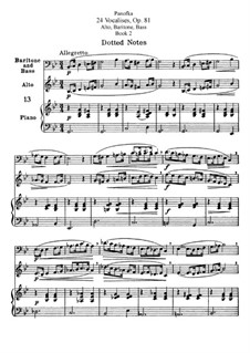 Twenty-Four Vocalises for Alto, Baritone and Bass, Op.81: For alto, baritone and bass. Book II by Heinrich Panofka