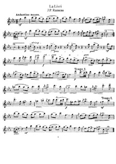 Harpsichord Concerto No.1 in C Minor, RCT 7: Movement II 'La livri', for violin and piano – part by Jean-Philippe Rameau