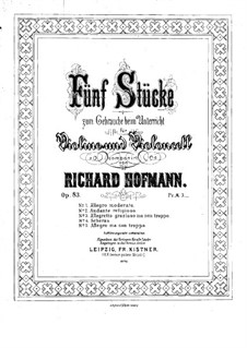 Five Pieces for Violin and Cello, Op.83: parte violoncelo by Richard Hofmann