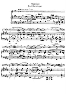 Rhapsody for Flute and Piano: partitura by Josef Gabriel Rheinberger