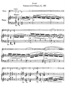 Sonata for Violin and Piano No.28 in E Flat Major, K.380: partitura by Wolfgang Amadeus Mozart