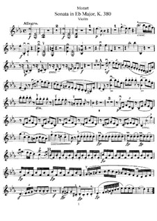 Sonata for Violin and Piano No.28 in E Flat Major, K.380: Parte de solo by Wolfgang Amadeus Mozart