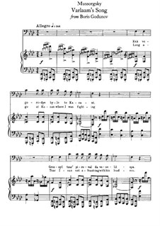 Varlaam's Song 'Once in the Town of Kazan': Para vocais e piano by Modest Mussorgsky