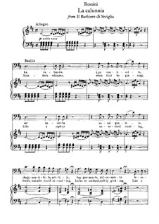 La calunnia è un venticell: Para vocais e piano by Gioacchino Rossini