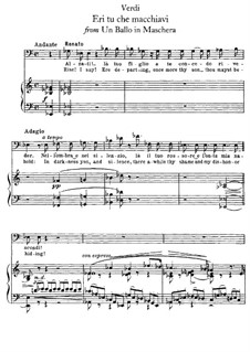 A Masked Ball: Eri tu che macchiavi, for voice and piano by Giuseppe Verdi