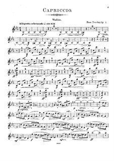 Capriccio for Violin, Cello and Harp, Op.2: parte do violino by Hanuš Trneček