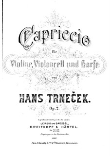 Capriccio for Violin, Cello and Harp, Op.2: Partitura completa by Hanuš Trneček
