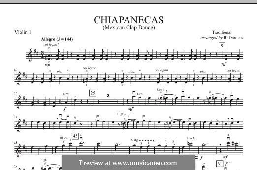 Chiapanecas: Violin 1 part by folklore