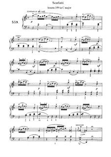 Sonata No.359 in C Major, K.308 L.359 P.318: Para Piano by Domenico Scarlatti