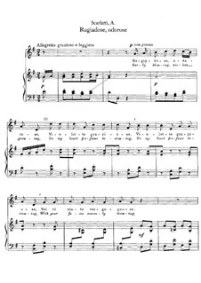 Rugiadose, odorose: Partitura Piano-vocal by Alessandro Scarlatti