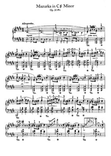 Mazurkas, Op.30: No.4 in C Sharp Minor by Frédéric Chopin