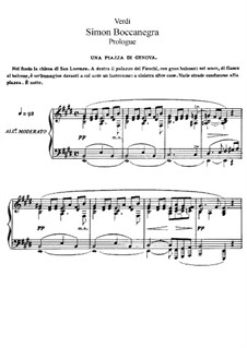 Simon Boccanegra: Prologue, for soloists, choir and piano by Giuseppe Verdi
