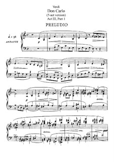 Don Carlos: ato III, para solista,coral e piano by Giuseppe Verdi