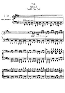 Falstaff: acto III. Arranjos para solistas, coro e piano by Giuseppe Verdi