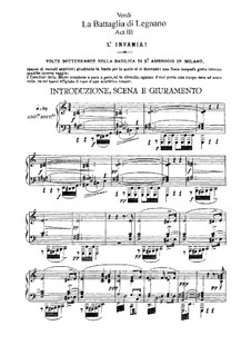 Battle of Legnano: ato III, para solista,coral e piano by Giuseppe Verdi