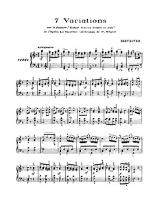 Seven Variations on Theme from 'Das unterbrochene Opferfest' by P. Winter , WoO 75: Para Piano by Ludwig van Beethoven