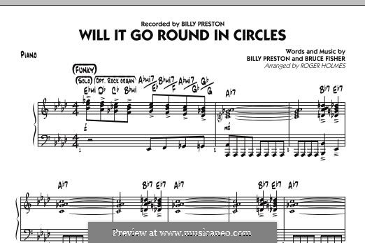 Will It Go Round in Circles (Billy Preston): parte piano by Bruce Fisher