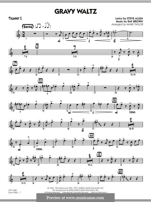 Gravy Waltz (Steve Allen): Trumpet 2 part by Ray Brown