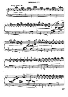 Prelude and Fugue No.21 in B Flat Major, BWV 866: Para Piano by Johann Sebastian Bach