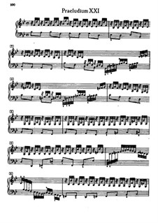 Prelude and Fugue No.21 in B Flat Major, BWV 866: Para Piano by Johann Sebastian Bach