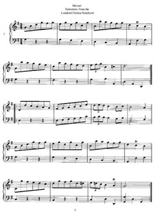 The London Notebook: Pieces No.3, 4, 10, 11, 24, 30, 31, 36, 37-39 by Wolfgang Amadeus Mozart