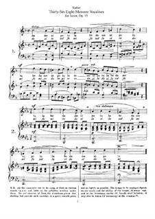 Thirty-Six Eight-Measure Vocalises for Tenor, Op.95: Thirty-Six Eight-Measure Vocalises for Tenor by Ferdinand Sieber